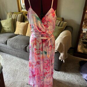 NICOLE MILLER Maxi Dress Size L Floral Wedding